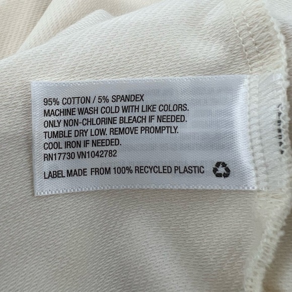 a new day Cream Elastic Cinched Waist With Tie Cotton Pants Size Small Women's - Picture 5 of 5